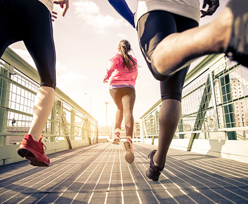 Running-across-bridge